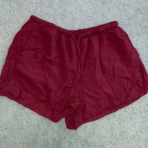 Burgundy Flowy Shorts. Great condition, no tears